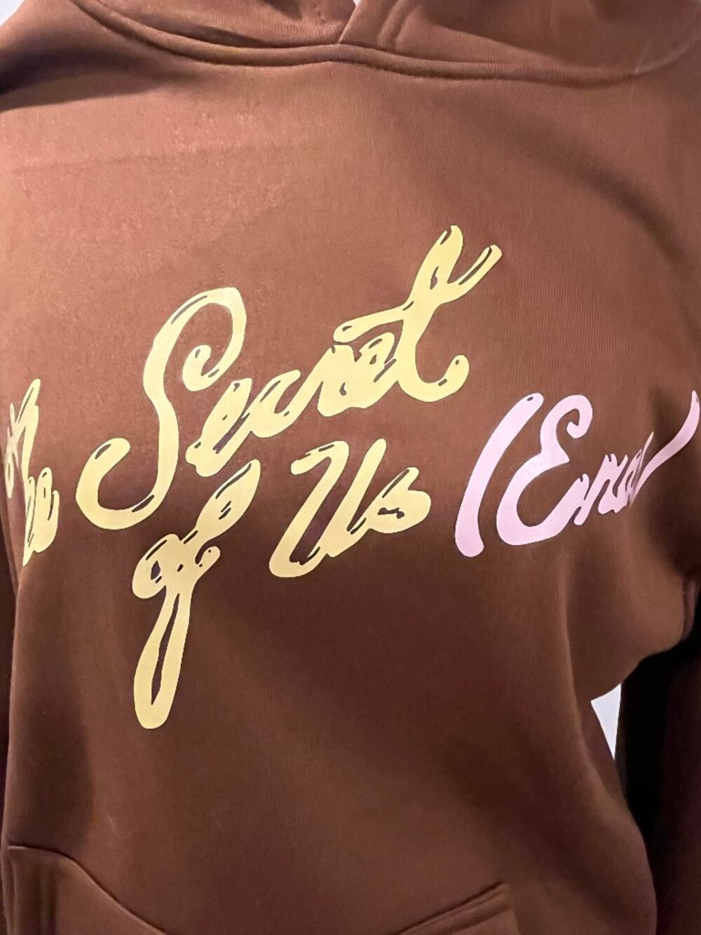 Gracie Abrams The Secret of Us Eras Tour Hoodie Brown Yellow Pink Size S Small - Picture 3 of 5